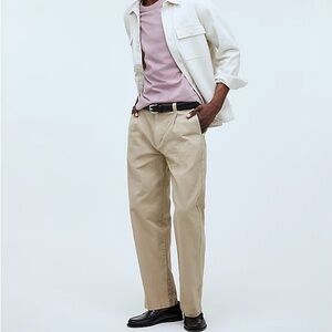 Madewell Mens Relaxed Fit Cotten-Hemp Blend Pleated Pants W35-L32 NWT!